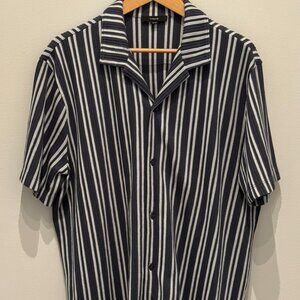 Vince - Men's XL - Jacquard Rope Stripe Shirt in Venice Blue & Blue Cloud